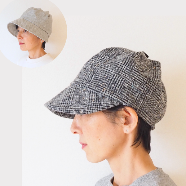 簡単おしゃれな医療用帽子にも：プリーツハットフリーサイズ　型紙　PDFダウンロードも 子供サイズ 商用利用可